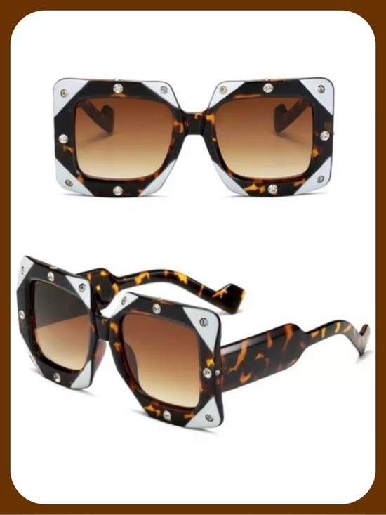 Private Label Accessories - 🕶TRENDY AND UNIQUE CRYSTAL EMBELLISHED SUNNIES IN BROWN AND WHITE-NEW‎